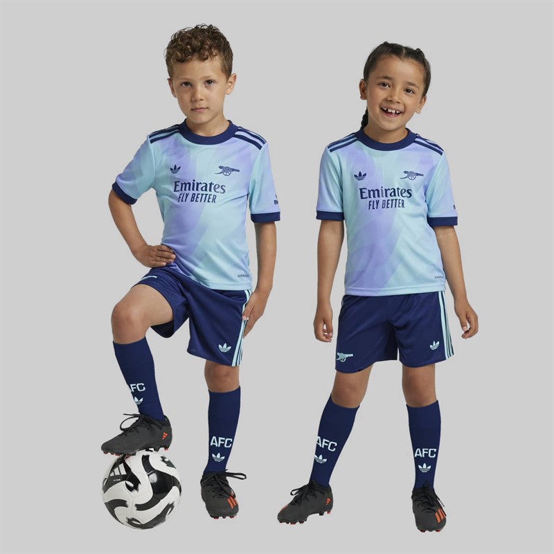adidas Kids AFC Arsenal FC 24/25 Third Mini Kit Clear Aqua/Light Flare Purple