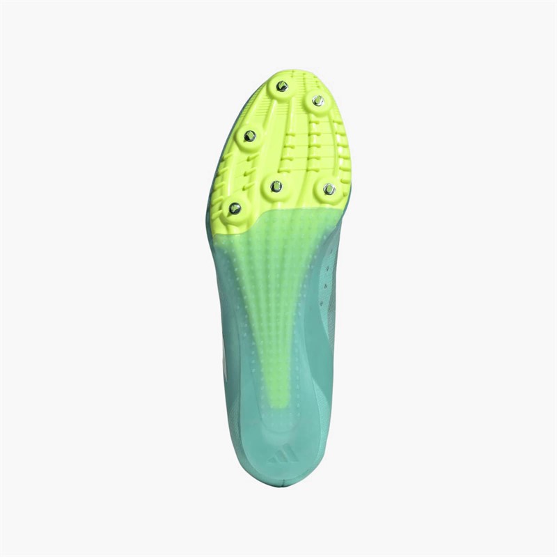adidas Mens Adizero Sprintstar Sprinting Running Spikes Flash Aqua/Zero Metalic/Lucid Lemon