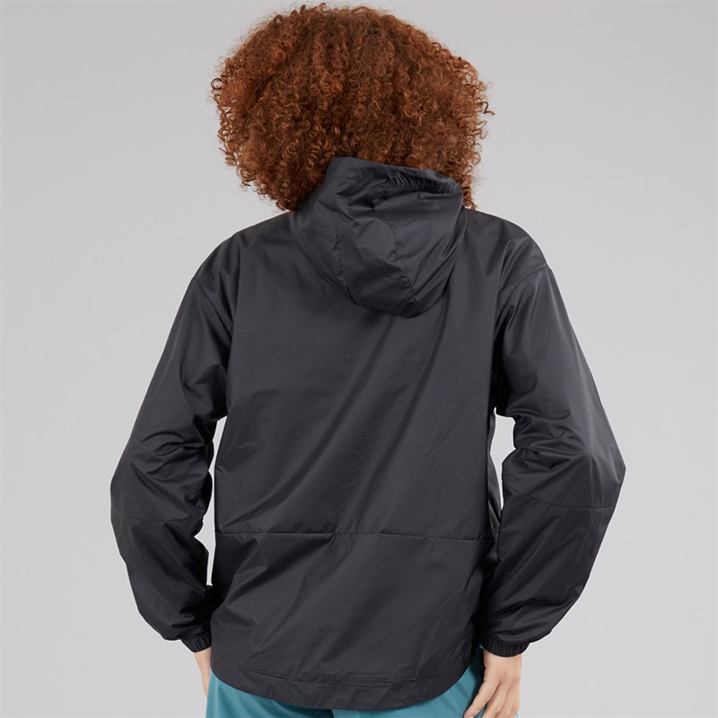 adidas Womens Essentials Logo Oversized Windbreaker Jacket Black/White