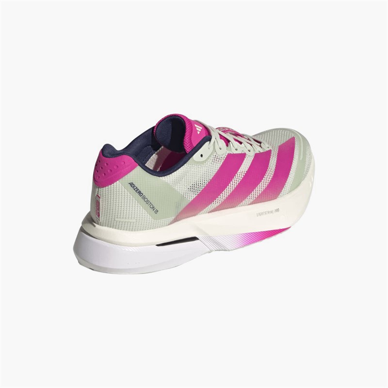 adidas Womens Adizero Boston 13 BMW Berlin Marathon 2025 Neutral Running Shoes Linen Green/Shock Pink/Dark Blue