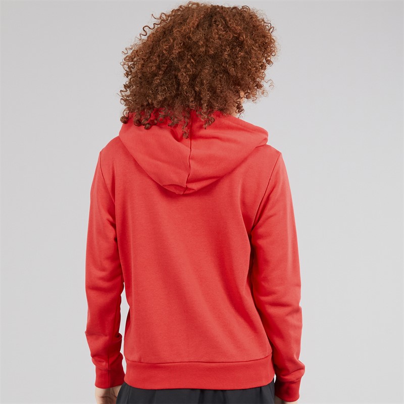 adidas Womens Essentials Color Pop French Terry Full Zip Hoodie Pure Ruby