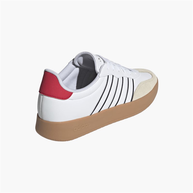 adidas Mens Barreda Trainers Cloud White/Cloud White/Pure Ruby