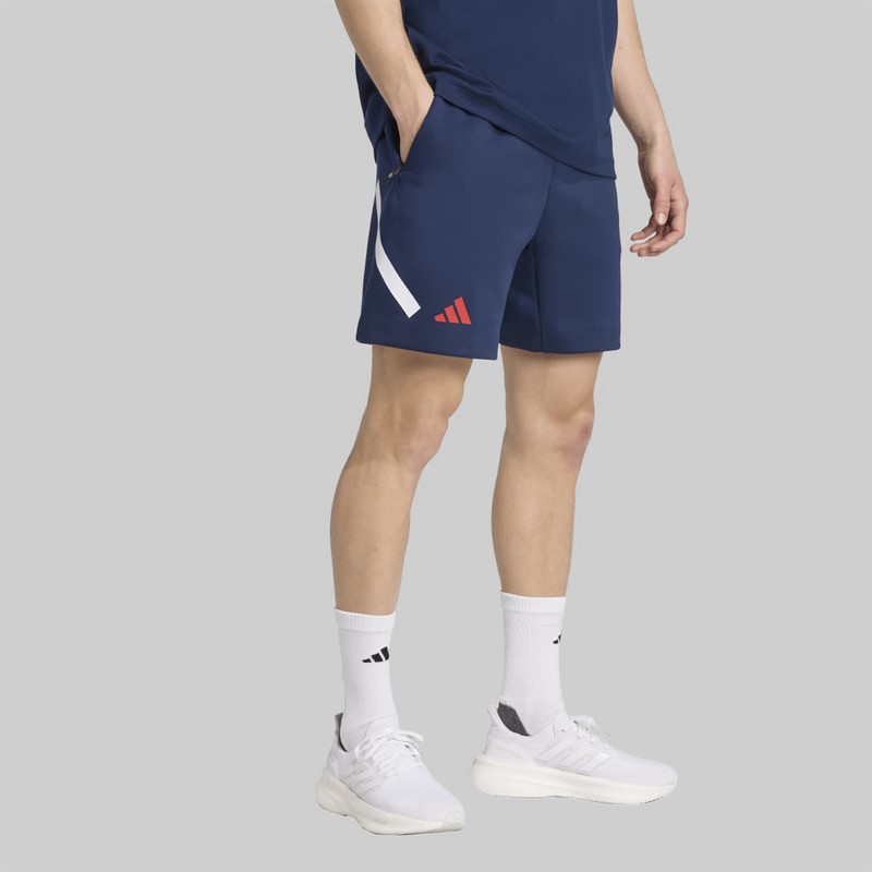 adidas Mens FFR France Rugby Travel Shorts Collegiate Navy