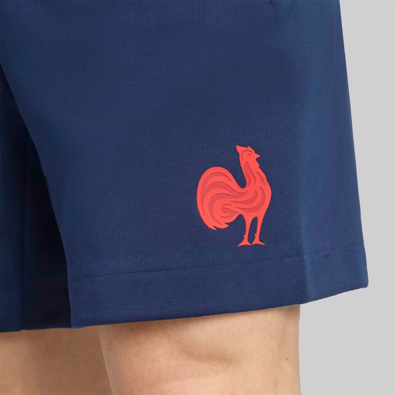 adidas Mens FFR France Rugby Travel Shorts Collegiate Navy