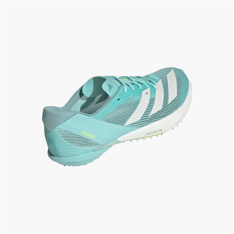 adidas Mens Adizero Ambition Middle Distance Running Spikes Flash Aqua/Zero Metalic/Lucid Lemon