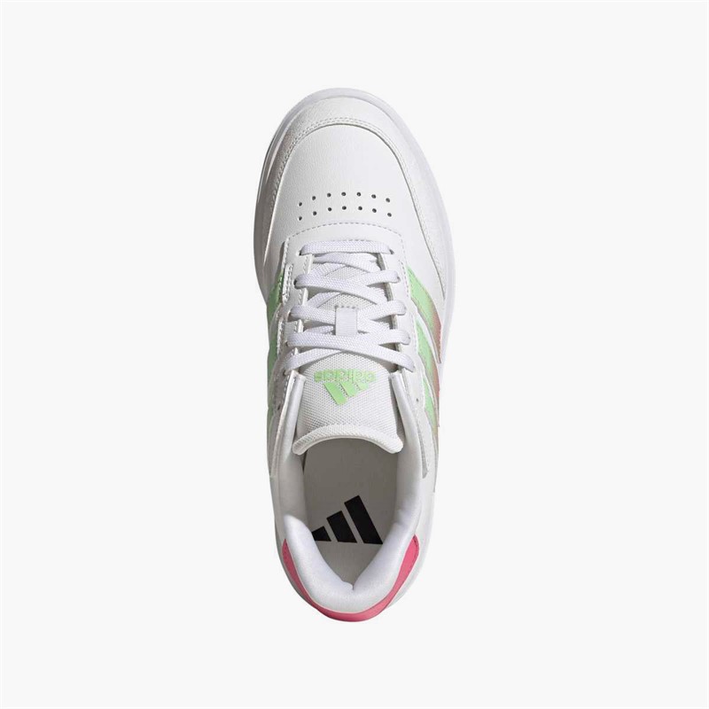 adidas Womens Courtblock Trainers Cloud White/Semi Green Spark/Pink Fusion