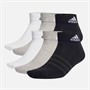 adidas Mens Cushioned Six Pack Ankle Socks Medium Grey Heather/White/Black