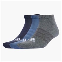 adidas Mens Cushioned Three Pack Low Cut Socks Legend Ink/Preloved Ink/Dark Grey Heather
