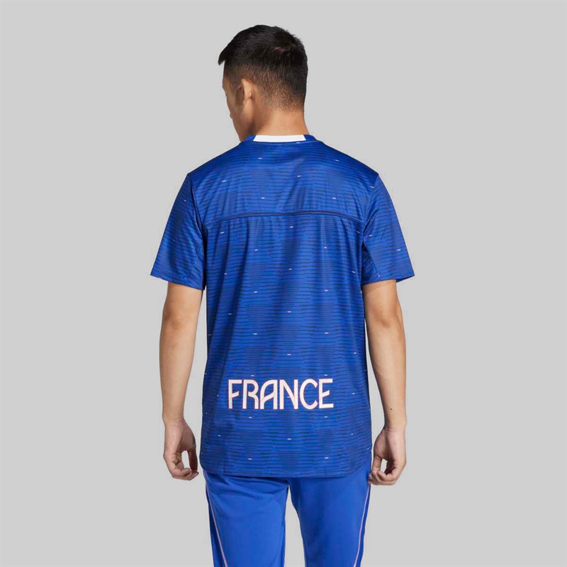 adidas Mens FFHB France Handball Training Jersey Semi Lucid Blue