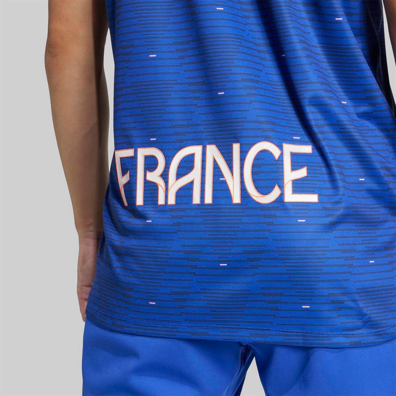 adidas Mens FFHB France Handball Training Jersey Semi Lucid Blue