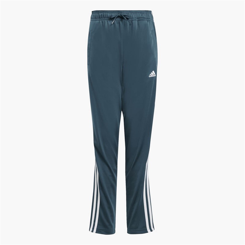 adidas Junior Girls Essentials 3-Stripes Tracksuit Semi Flash Aqua/White