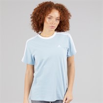 adidas Womens Essentials 3-Stripes T-Shirt Wonder Blue