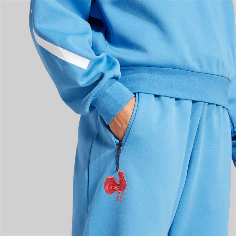 adidas Mens FFR France Rugby Z.N.E Travel Track Pants Focus Blue