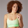 adidas Womens Hyperglam Rib Light Support Bralette Semi Green Spark/Lime Burst