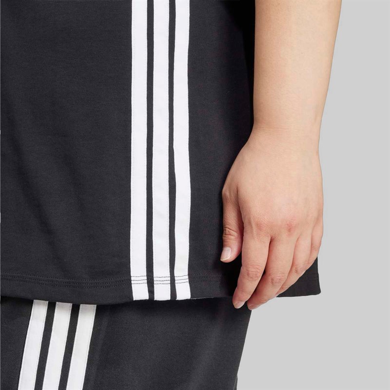 adidas Womens Essentials 3-Stripes T-Shirt (plus Size) Black/White