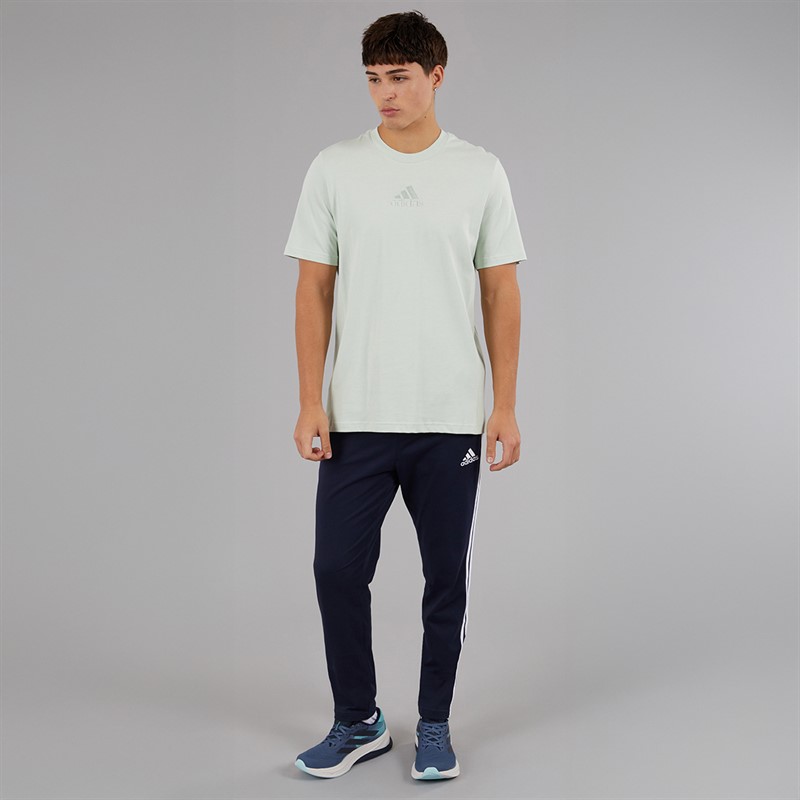 adidas Mens Essentials Tapered Open Hem 3-Stripes Track Pants Legend Ink/White