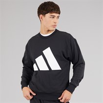 adidas Mens Essentials Big Logo French Terry Sweatshirt Black/White