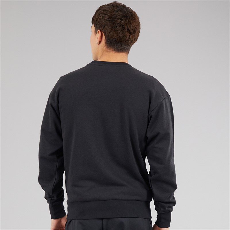 adidas Mens Essentials Big Logo French Terry Sweatshirt Black/White