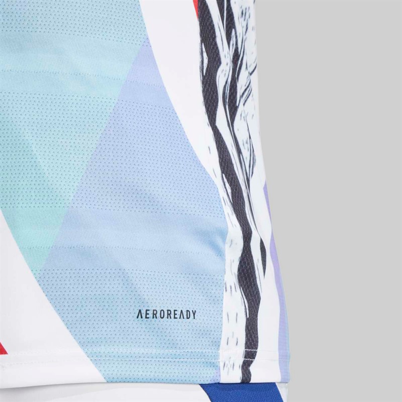 adidas Womens AFC Arsenal FC 24/25 Pre Match Jersey Better Scarlet/White/Black/Clear Aqua