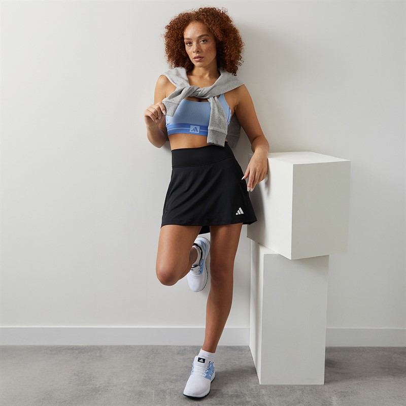 adidas Womens Hyperglam Rib Light Support Bralette Glow Blue/Blue Fusion