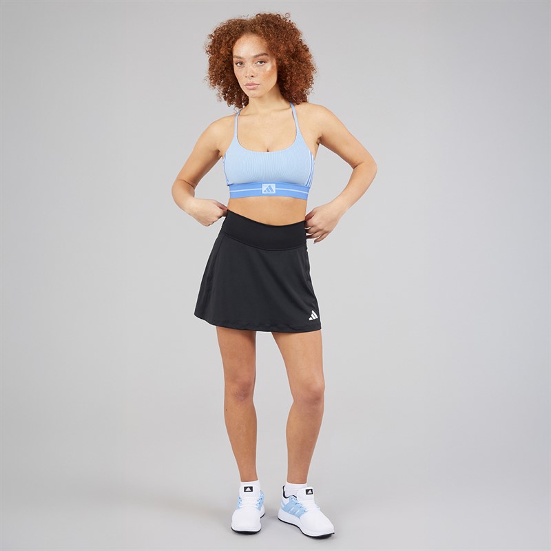 adidas Womens Hyperglam Rib Light Support Bralette Glow Blue/Blue Fusion