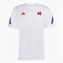 adidas Mens FFR France Rugby Travel T-Shirt White