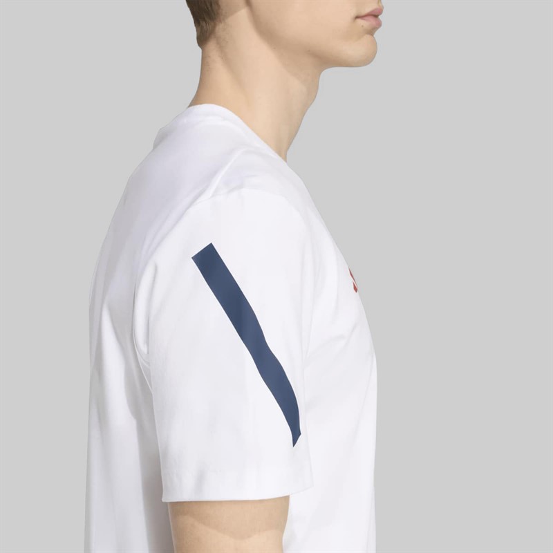 adidas Mens FFR France Rugby Travel T-Shirt White