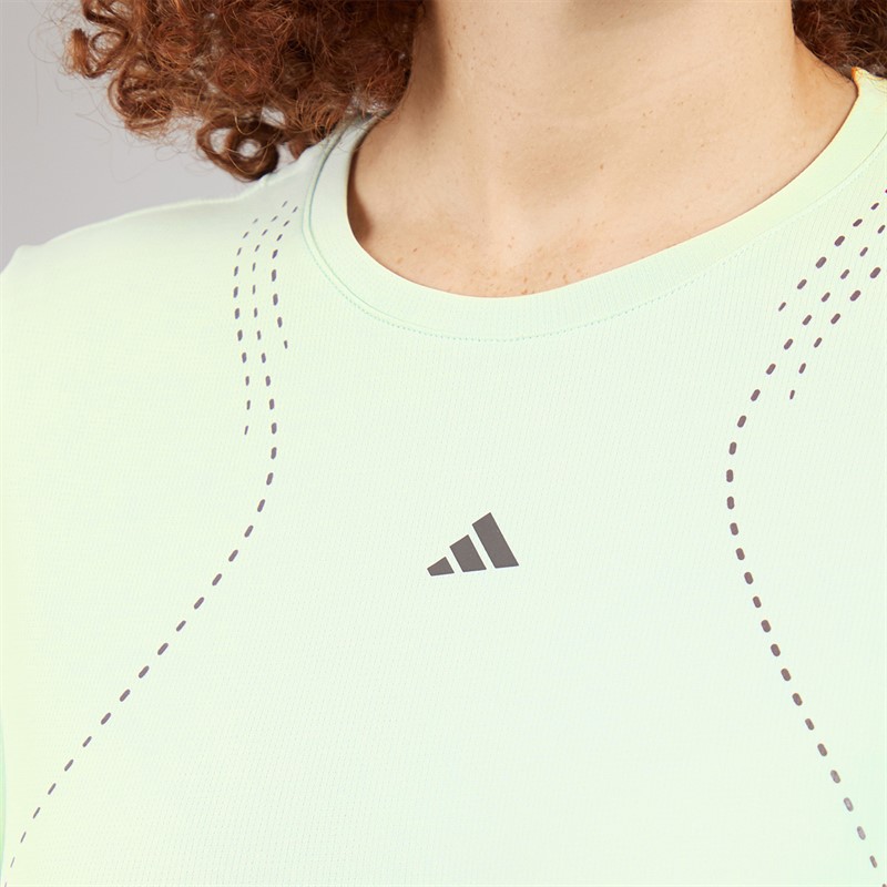 adidas Womens Designed For Training HEAT.RDY T-Shirt Linen Green