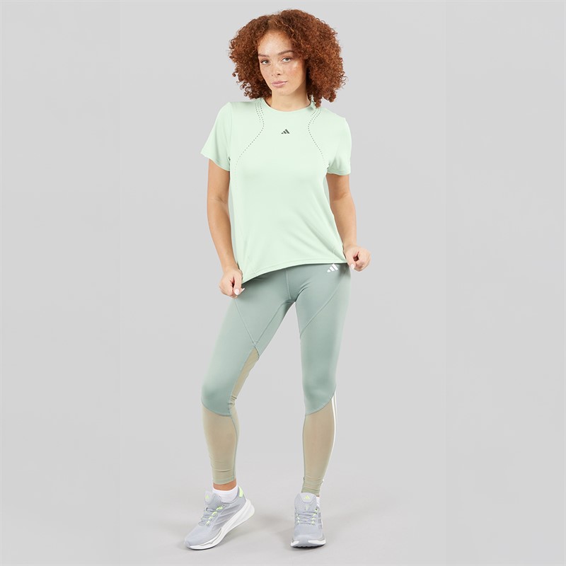 adidas Womens Designed For Training HEAT.RDY T-Shirt Linen Green