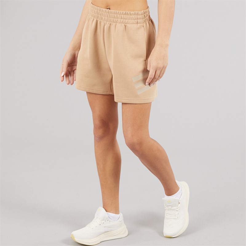 adidas Womens Future Icons Three Stripes Shorts Warm Sandstone