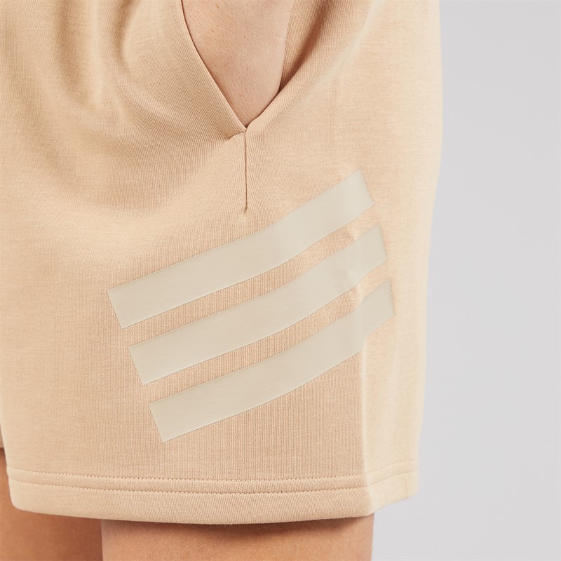 adidas Womens Future Icons Three Stripes Shorts Warm Sandstone