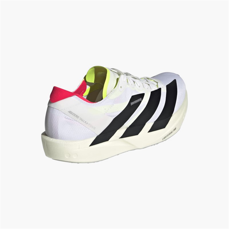 adidas Mens Adizero Takumi Sen 11 Neutral Running Shoes Cloud White/Core Black/Lucid Red