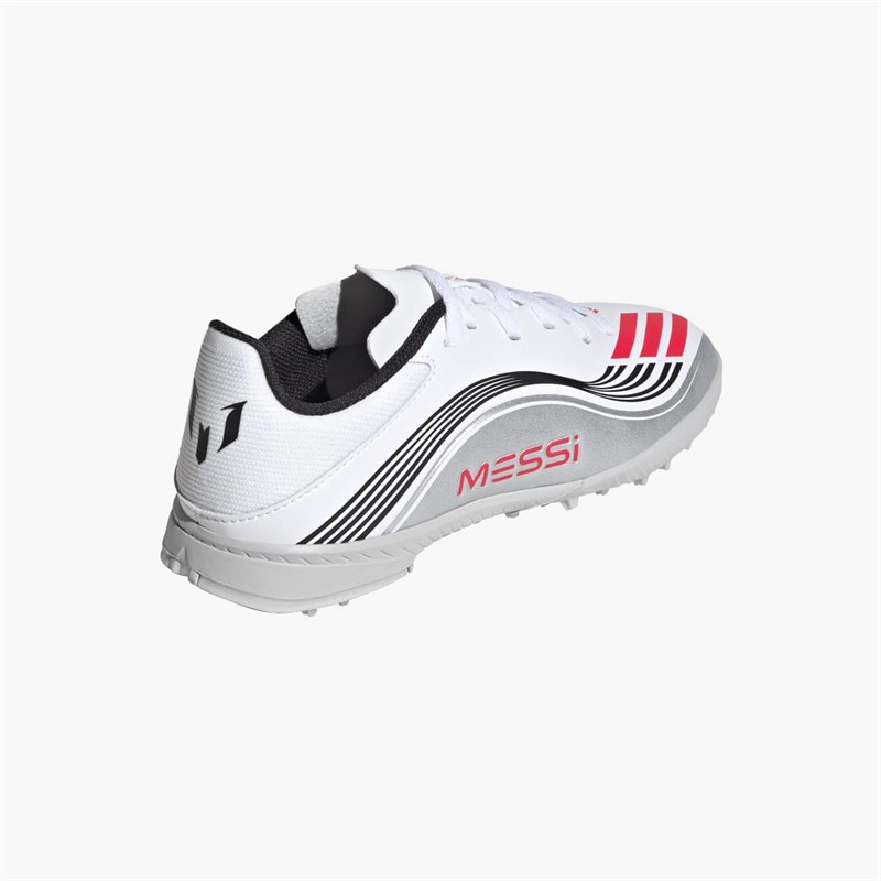 adidas Junior F50 League Messi TF Astro Football Boots Cloud White/Lucid Red/Silver Metallic
