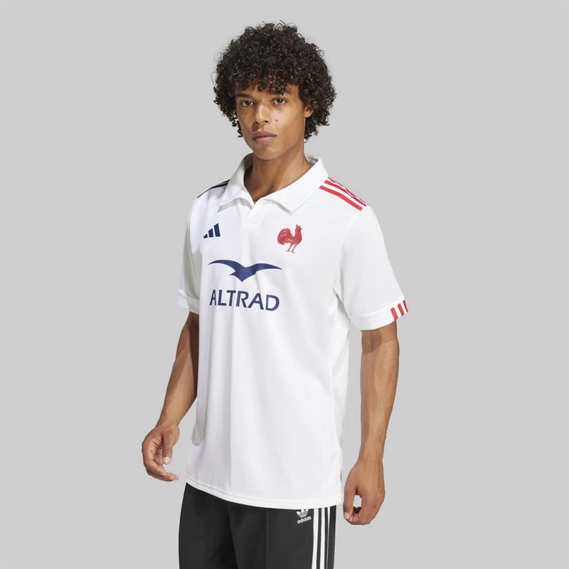 adidas Mens FFR France Rugby 24/25 Away Jersey White