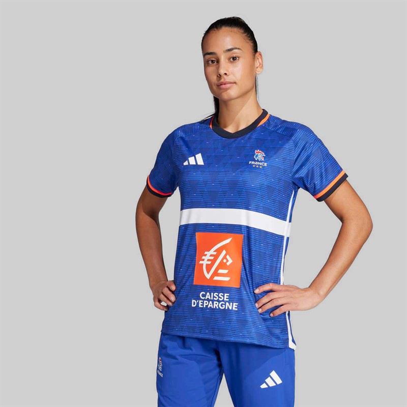 adidas Womens FFHB France Handball 25/26 Home Replica Jersey Semi Lucid Blue