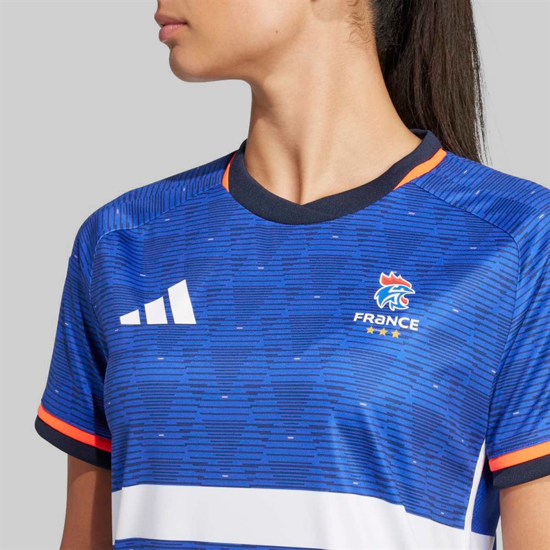 adidas Womens FFHB France Handball 25/26 Home Replica Jersey Semi Lucid Blue