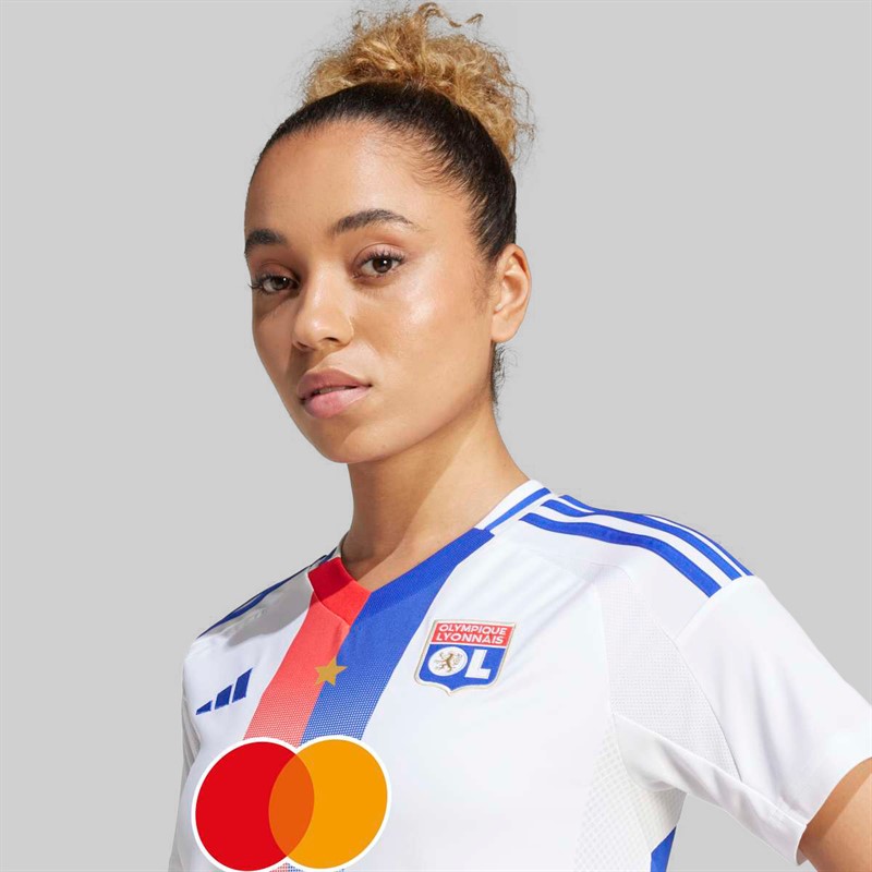 adidas Womens OL Olympique Lyon 24/25 Home Jersey White