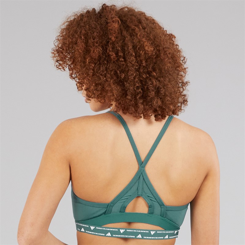 adidas Womens Aeroreact Training Light Support Sports Bra Preloved Teal