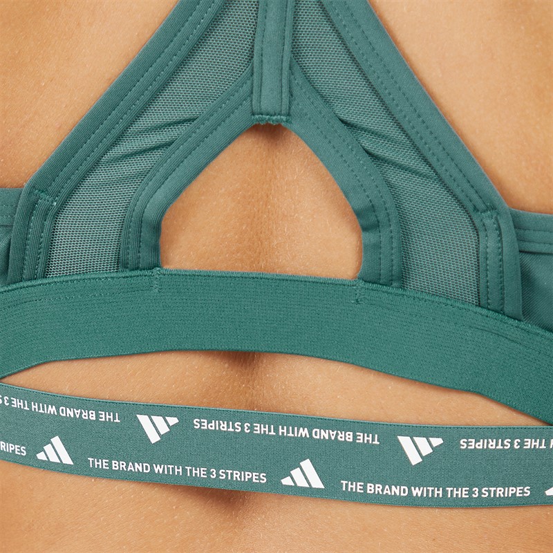 adidas Womens Aeroreact Training Light Support Sports Bra Preloved Teal