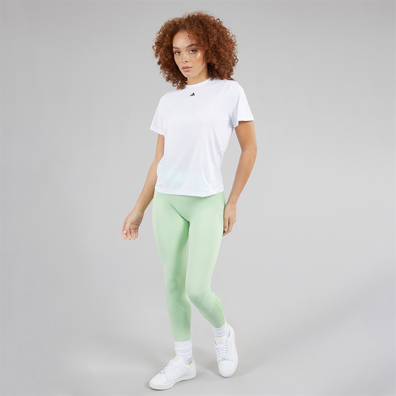 adidas Womens Hyperglam Rib 1/1 Leggings Semi Green Spark/Lime Burst