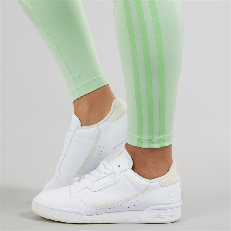 adidas Womens Hyperglam Rib 1/1 Leggings Semi Green Spark/Lime Burst