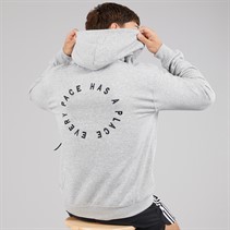 adidas Mens Runners Back Graphic Hoodie Medium Grey Heather