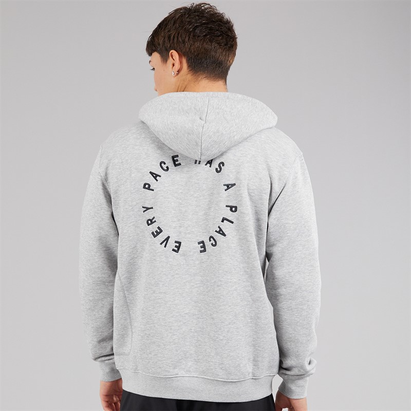 adidas Mens Runners Back Graphic Hoodie Medium Grey Heather
