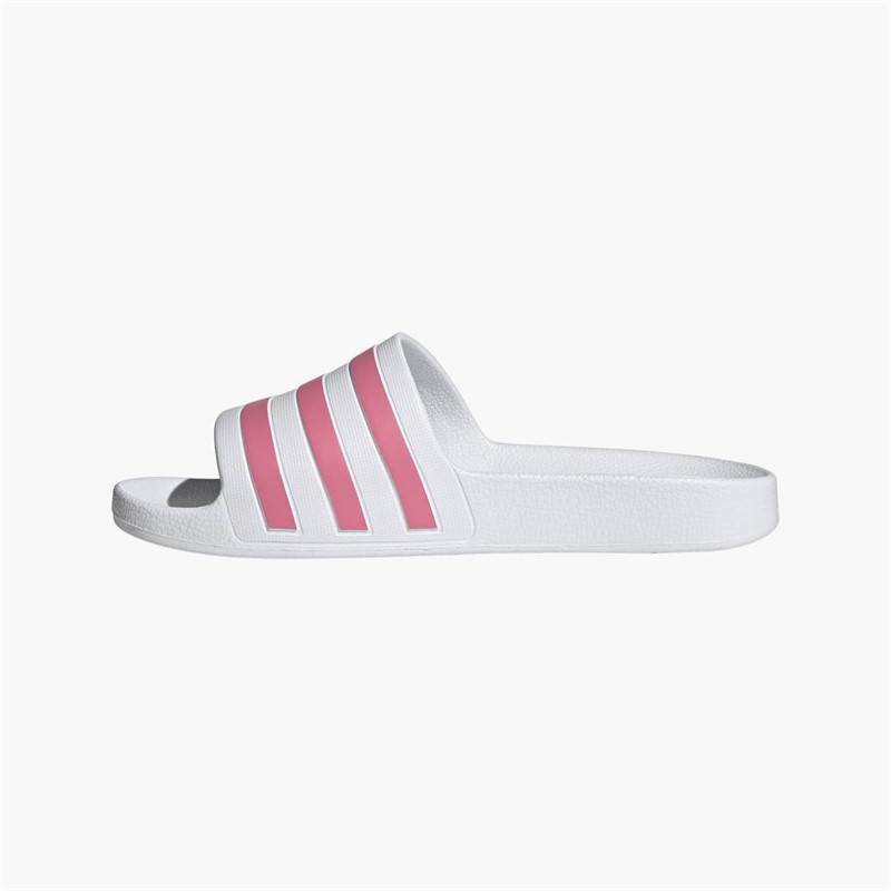 adidas Womens Adilette Aqua Sliders Cloud White/Rose Tone/Cloud White