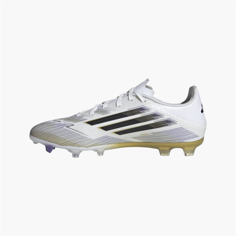 adidas Mens F50 League FG/MG Firm/Multi Ground Football Boots Cloud White/Core Black/Gold Metallic