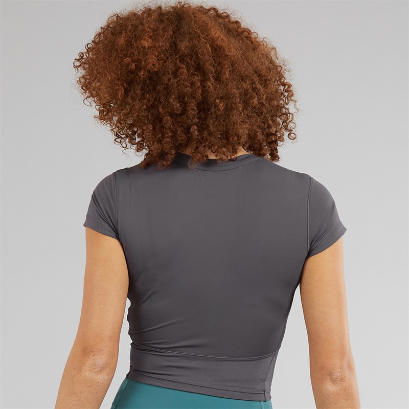 adidas Womens Hyperglam Shine Baby T-Shirt Grey Strata/Taupe Oxide