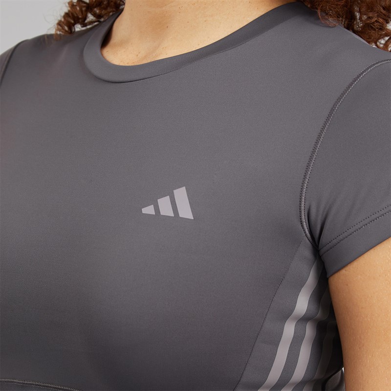 adidas Womens Hyperglam Shine Baby T-Shirt Grey Strata/Taupe Oxide