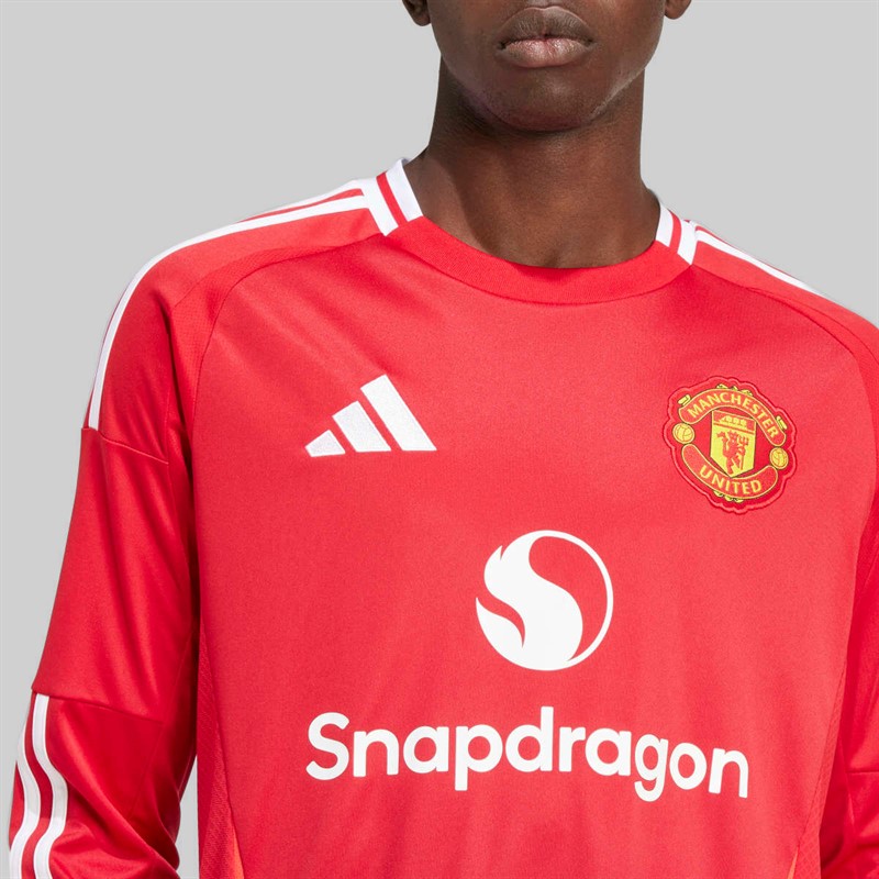 adidas Mens MUFC Manchester United 24/25 Home Long Sleeve Jersey Mufc Red