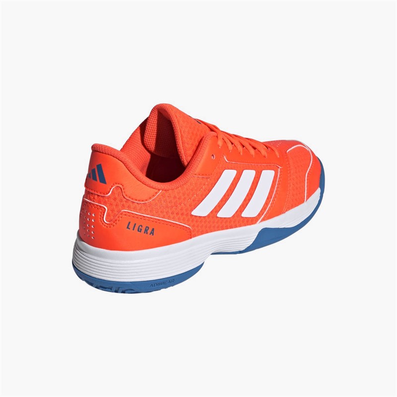 adidas Junior Ligra 8 Indoor Court Shoes Team Solar Orange/Cloud White/Cloud White