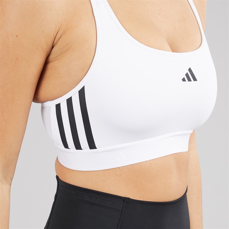 adidas Womens Prime Lift React Medium Support Sports Bra White/Black